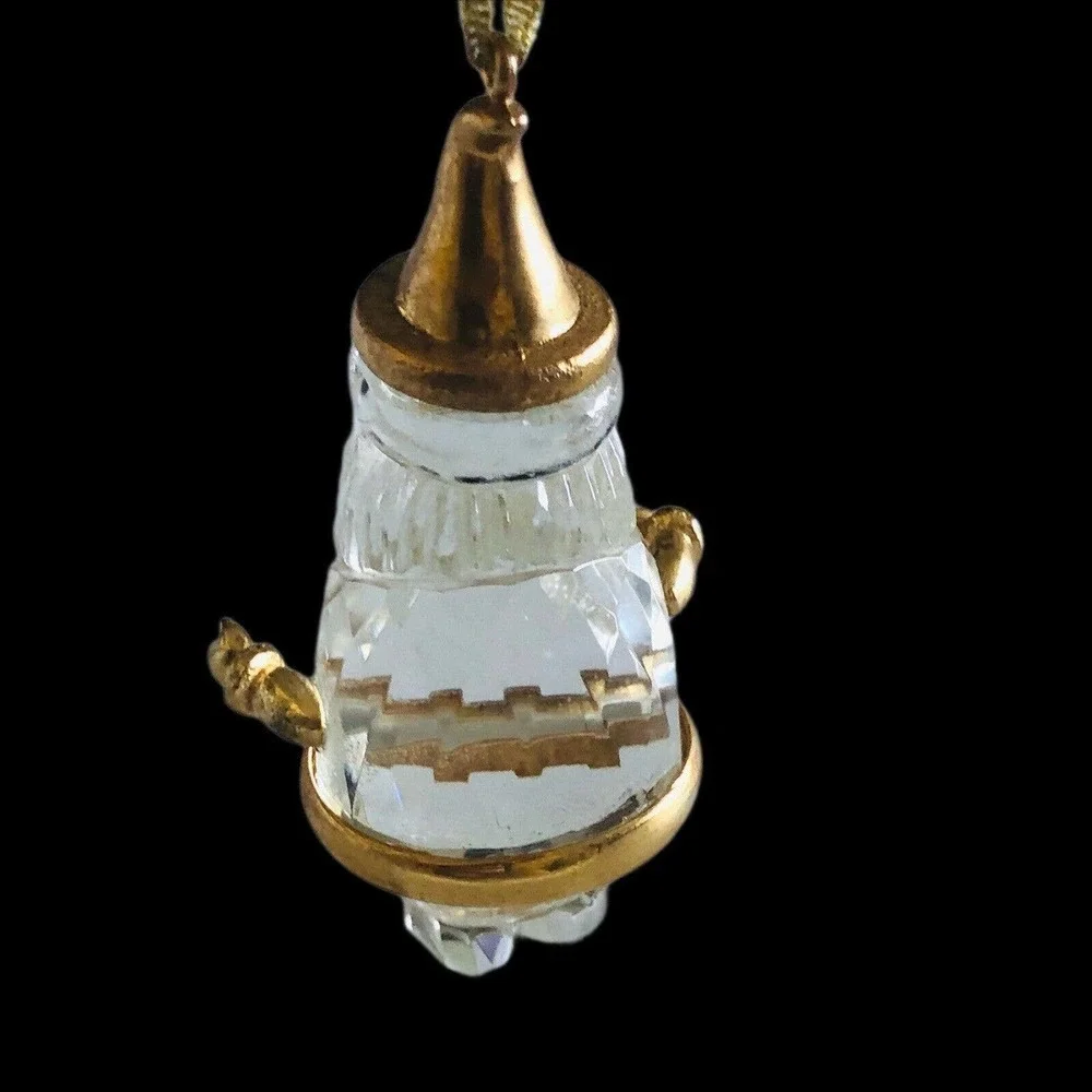 Leaded Crystal With 24 KT Gold Accents, Santa, Christmas Tree Ornament